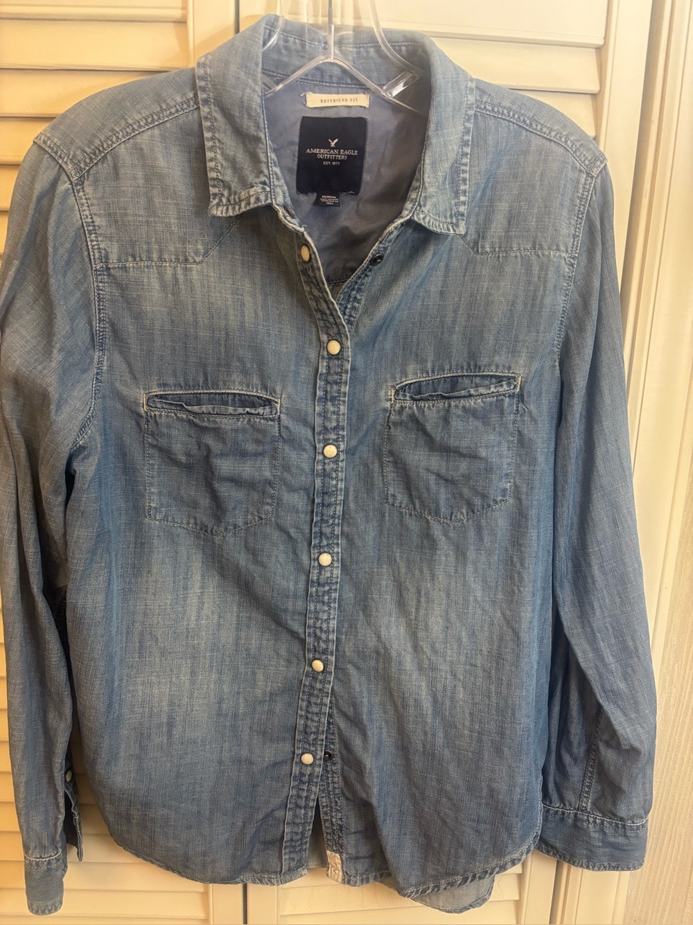 American Eagle Denim Shirt with Pearl Snaps